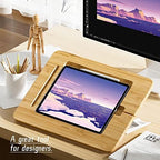 AFOOYO Wooden Tablet Drawing Stand - Adjustable 5 Angles for Laptop,Book Reading Stand, Compatible with 12.9/13inch iPad Pro with iPad Case Version(3rd - 7th Gen) - Image 2