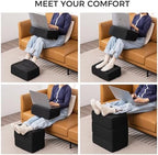 Ganondorf 3PCS Foot Rest for Under Desk at Work Adjustable Foot Rest Under Desk Ergonomic Foot Stools for Under Office Desk Large Leg Pillow for Underdesk Footrest with Warm Sherpa Topper, Mesh Black - Image 2