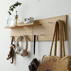Wooden Pegboard Modular Display Organization Storage Wall Decor Hooks Shelf (Color:Oak) by CreatedOn2005