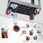 ELAFROS 2-Tier Heavy Duty Utility Rolling Cart, 34 x 17 in, 5" Wheels, Gray - Image 4