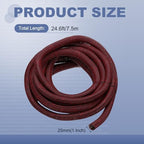 MECCANIXITY Split Sleeve Wire Loom Braided Sleeve 1" 25Ft Black/Red - Image 2