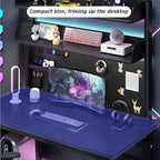 Clamp On Desk Organizer Shelf, BLACK Desk Extender Pegboard Workstation,Computer Desk Accessories for Office, Privacy Panel for Gaming Desk,23.6/31.4/39.3in Desktop Shelving System (100cm/39.3in) - Image 6