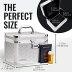 Vaultz Combination Lock Box - Secure Safe for Documents, Valuables, Medicine & Money - 10 x 7.25 x 7.75 Inch - Silver Treadplate - Image 4