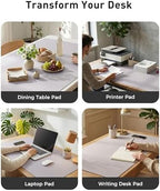 Aothia Faux Leather Desk Mat - Large Mouse Pad, Non-Slip PU Leather Blotter, Waterproof Writing Surface for Office and Home (Smoky Lavender, 63" x 17") - Image 6