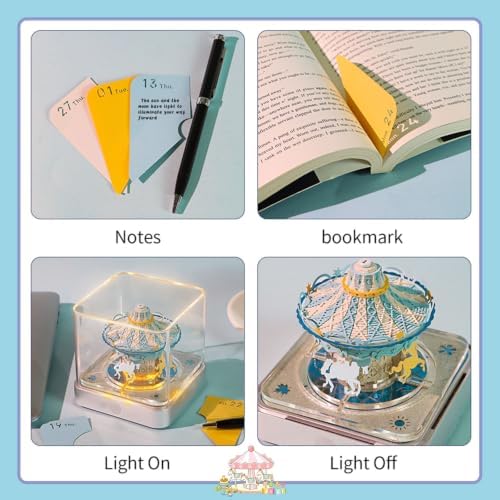3D Calendar 2027,Time Piece Calendar 2027,3D Memo Pad,3D Desk Calendars 2027,Romantic Carousel Tear Away calendar,3D Art Notepad,Christmas Gift,New Year Gift (Romantic Carousel) - Image 5