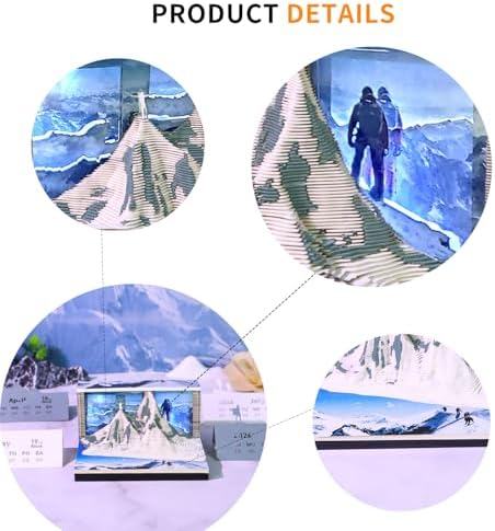 3D Memo Pad, 3D Calendar 2027, Time Piece Calendar, Tear-Off Calendars 2027, 3D Paper Carving Art Memo Pad, Art Carving Sticky Notes for Office Home Gifts Ornaments (Mount Everest) - Image 6