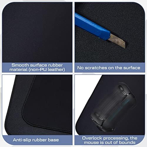 L Shaped Desk Mat Large Corner Mouse Pad Waterproof Curved Desk Mat, Black - Image 5