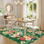 DUKINO 6x9 Area Rugs, Floral Washable Living Room Rug Non Slip, Dark Green - Image 3