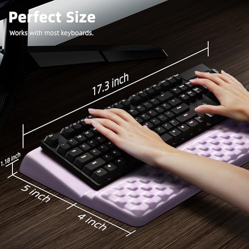 Ospelelf Keyboard Wrist Rest Pad, Comfy Ergonomic Keyboard Stand Riser Holder, Computer Wrist Support Cushion forTyping, Purple - Image 6