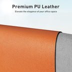 Aothia Faux Leather Desk Mat - Non-Slip PU Leather Desk Blotter, Waterproof Writing Surface, Large Desk Pad for Office & Home (Hermes Orange, 55" x 24") - Image 2