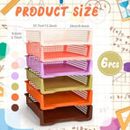 Tenceur 6 Pcs Turn in Trays Classroom, Classroom Baskets,Terrazzo Colors - Image 2