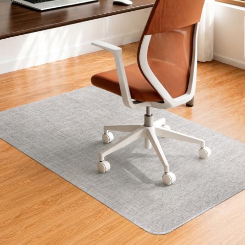 Funwheat Woven Office Chair Mat for Hardwood Floor, 30 x 48 in, Light Grey by FunWheat