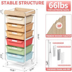 SYKIARIOL Rolling Cart with 6 Drawers,Craft Organizer and Storage,Rainbow - Image 5