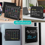 2PCS Black Acrylic Calendar Dry Erase Board with Stand for Desk, 16x12 Large Desktop Monthly Whiteboard Magnetic Fridge Memo Board, Daily Planner Chalkboard Easel for Office, School - Image 6