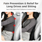 Coverado Lumbar Support Pillow for Car, Ergonomic Memory Foam Back Pillow for Office Chair, New Back Cushion for Pain Relief, PU Leather Car Lumbar Support for Driving Seat Black - Image 5