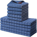 Homaxy Cotton Terry Kitchen Towels and Dishcloths Set of 10, Navy Blue by Homaxy