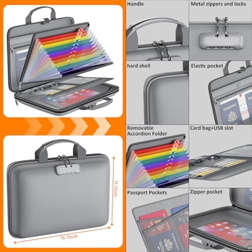 Tamfile Fireproof File Organizer with Lock,Hard Case Fireproof Document Box - Image 4