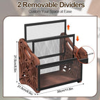 Wood Magazine Holder, 3-Compartment Magazine Rack Floor - Image 6