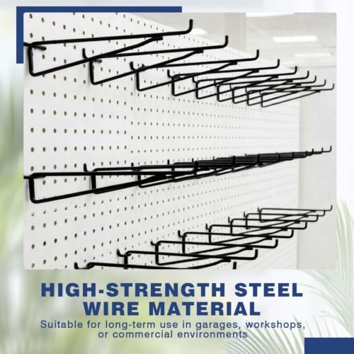 Shimeyao 20 Pcs 10 inch Pegboard Shelf Brackets, Black - Image 3