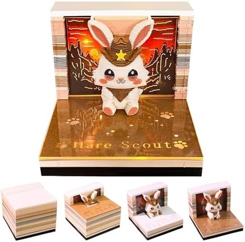 3D Calendar 2027,Time Piece Calendar 2027,Cute Rabbit 3D Art Notepad Calendars,3D Memo Pad,Tear Away Calendars,Christmas Gift,New Year Gif (Cute Wild Rabbit) by WelcomeHOTOYMDS%EF%BC%81