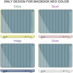 for MacBook Neo 13 inch Case 2026 (Model A3404, A18 Pro) Precision Fit & Scratch Unique Design Hard Shell, Keyboard Cover, Trackpad Protector, 2 OTG Adapter, for Women Cute, Green Stripes - Image 4