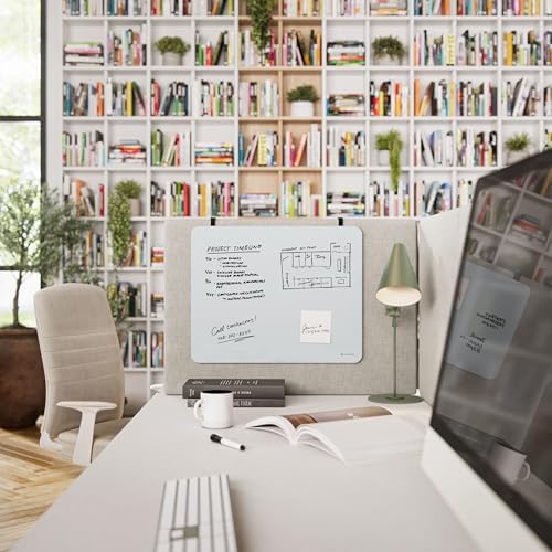 U Brands Glass Dry Erase Whiteboard, Cubicle Whiteboard, 16" x 20", White - Image 5