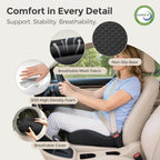 Sytopia Extra Large Office Chair Cushion, 19" x 17" Ergonomic Memory Foam Seat Cushion, Pressure Relief for Tailbone Pain, Sciatica & Hip Pain, Booster Pad for Sitting & Driving, Extra Cover (Black) - Image 5