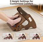 Wood Foot Rest for Under Desk at Work,Adjustable Rocking Foot Stool with 3 Height Positions,Soft Crossbar & Anti-Slip Surface, Ergonomic Wooden Footrest for Improved Posture, Home & Office - Image 5