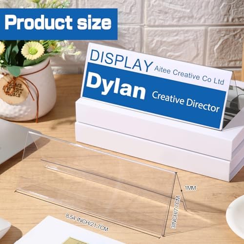 30 Pieces Acrylic Name Plate for Desk, 8.54'' x 3'' Name Tent for Meeting - Image 2
