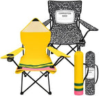 2-Pack Classroom Folding Chairs with Armrests and Cup Holders, Pencil and Notebook Designs, School-Themed Flexible Seating, Portable Reading Corner Chairs for School, Library and Study Room by Unknown