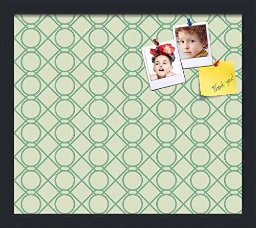PinPix 16x14 inch Cork Bulletin Board. This Decorative Framed Pin Board Comes with Diamond Pattern in Green Design and Satin Black. Ideal for Home, Office Decor or School (PinPix-586) by PinPixBulletinBoards