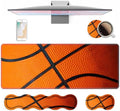 4 in 1 Ergonomic Keyboard Wrist Rest & Mouse Pad Wrist Rest Set, Large XXL Gaming Desk Mat 31.5"x 11.8" with Non-Slip Base, Memory Foam for Home Office Study Gaming, Basketball Surface by Unknown