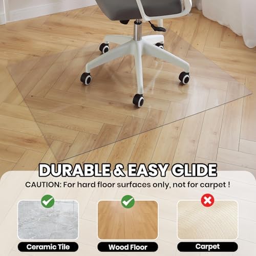 Clear Office Chair Mat for Hardwood Floor, 48 x 96 in Desk Floor Protector - Image 3
