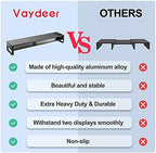 Vaydeer 2 Tiers Dual Monitor Stand Aluminum Monitor Riser with Wireless Charging and 4 USB 3.0 Hub Ports Metal Strong&Sturdy for PC Monitor Laptop Computer TV Printer Space Saving Desk Organizer - Image 3