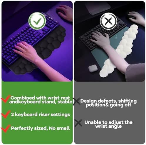 Ergonomic Wrist Rest for Computer Keyboard and Mouse, Cloud Keyboard Stand - Image 6
