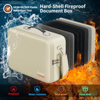 DocSafe Fireproof Document Box Hard Case with Lock ＆ Accordion File Folder - Image 2