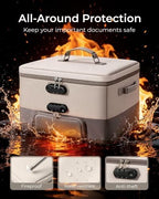 DEEGO Fireproof Document Box with 2 Locks, 10 Hanging File Folders - Image 3