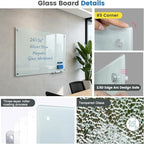 Glass Magnetic White Board, 36"x24" Dry Erase Board for Wall, Bulletin Whiteboard for School Classroom Office Homeschool - Image 3
