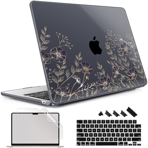 May Chen for M5 MacBook Air 13.6 Inch Case 2026 2025 2024-2022 Release M5 A3449 M4 A3240 M3 A3113 M2 A2681, Plastic Hard Shell Case for MacBook Air 13.6" with Retina Display, Floral Art by MayChen