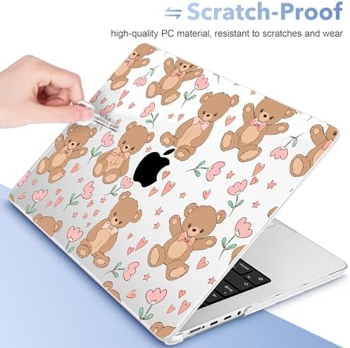 May Chen for 2026 MacBook Pro 14-inch M5 M4 M3 M2 M1 Pro/Max Chip, Release 2026 2025-2021, Model A3427 A3426 A3434 A3112 A3401 A3185, Plastic Hard Shell with Keyboard Cover, Cute Teddy Bear - Image 3