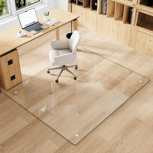 60" x 48" Tempered Glass Chair Mat for Carpet & Hard Floors - Image 2
