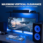 VIVO Black Clamp-on 38 in Overhead Desk Shelf Mount, DESK-SHELF38-B - Image 5