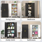 GAIOUS 61.02" Kitchen Pantry Cabinet, Black Metal Pantry Storage Cabinet - Image 6