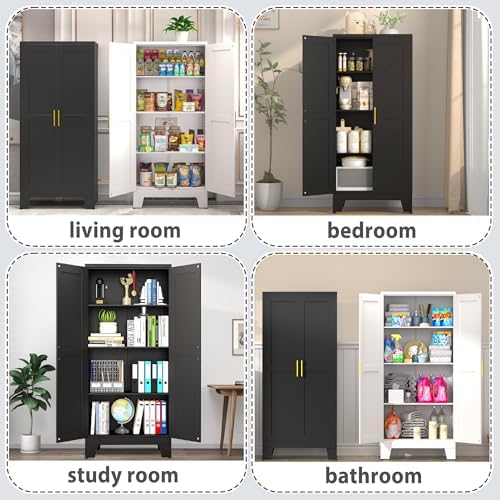 GAIOUS 61.02" Kitchen Pantry Cabinet, Black Metal Pantry Storage Cabinet - Image 6