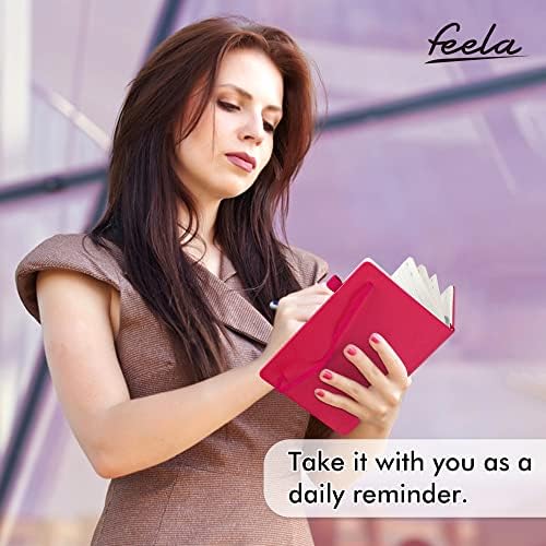 feela 5 Pack Notebooks Journals Bulk, Hardcover Notebook Classic Ruled Lined Journals with Pen Holder for Women Girls School Business Supplies, with 5 Black Pens, 120 GSM, 5.1”x8.3”, A5, Berry - Image 6