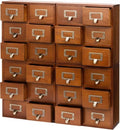Stackable Modular 4-Pack 24 Drawer Wood Card Catalog Drawers for Desktop - Stackable Mini Storage Drawers for Office or Study Table - Arrange Your Own Drawer Storage Cabinet for Table, Fully Assembled by Woodaholic