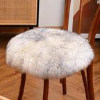 LLB Sheepskin Chair Pads - Office & Dining Room Chair Cushions (16.5" Round, Pack of 1), Grey by LLB