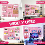 Pink Peg Board, 24"x36" Pegboard Wall Organizer, Includes 6PCS Pink Peg Boards and Accessories, Plastic Peg Board Panels for Craft Room, Office, Kitchen, Gaming Room - Image 4