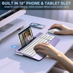 Rechargeable Silent Wireless Keyboard and Mouse Combo, Ergonomic Wrist Rest & Phone Tablet Holder, USB-C Adapter Included, 2.4G Lag-Free Cordless Set for Windows Mac Laptop PC Home Office (Purple) - Image 6