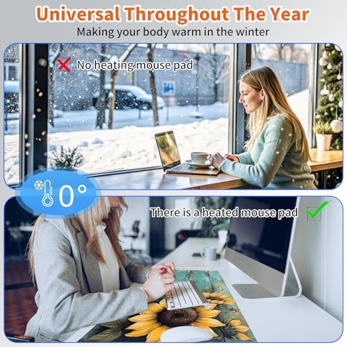 Heated Desk Pad & Mouse Pad, 3 Heat Levels, 3-Hour Auto Shut-Off - Image 6